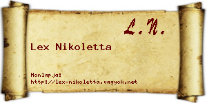 Lex Nikoletta névjegykártya