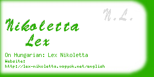 nikoletta lex business card